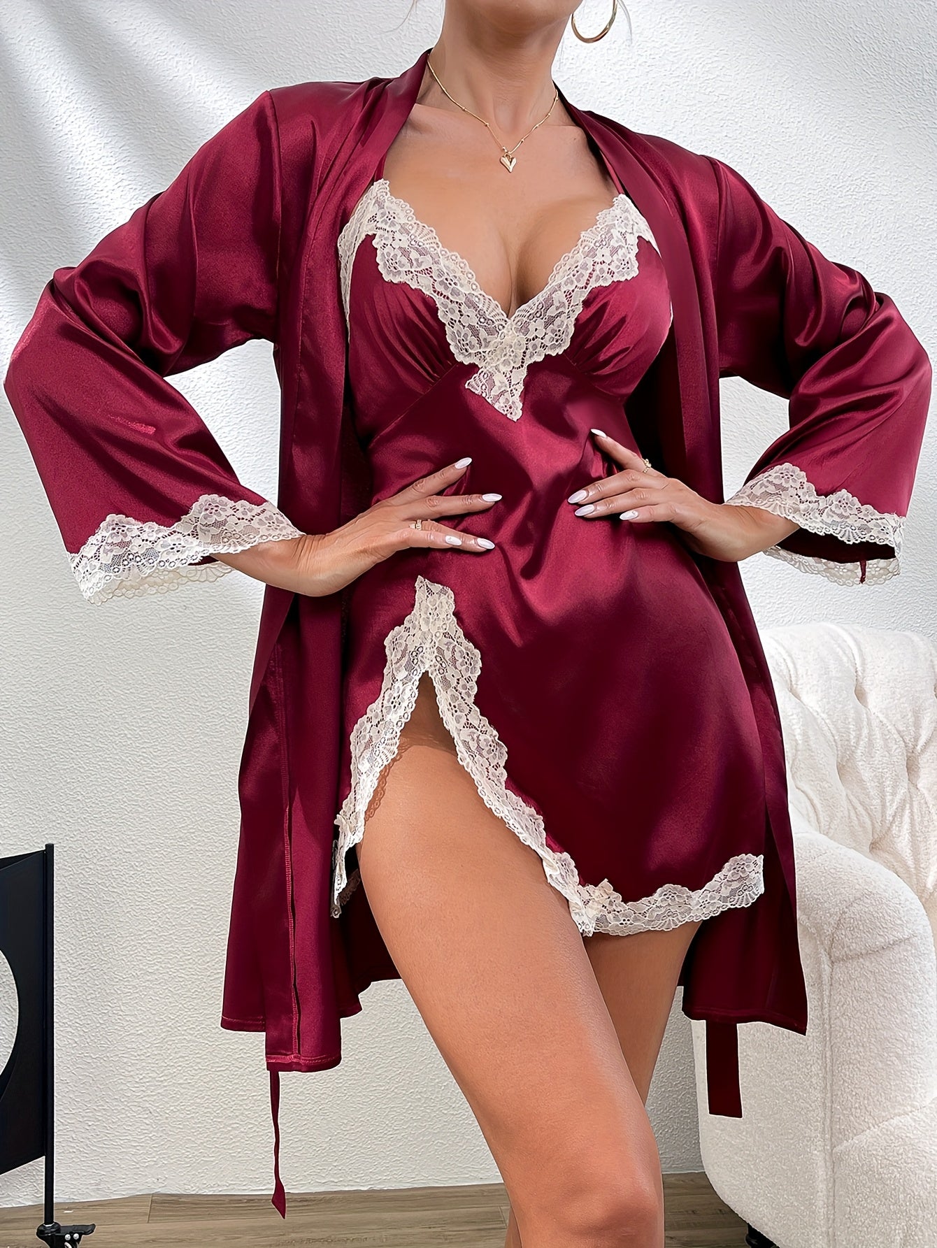 Conjunto de Camisa de Noite mais Robe Aylin